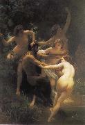 Adolphe William Bouguereau The god of the forest with their fairy oil on canvas